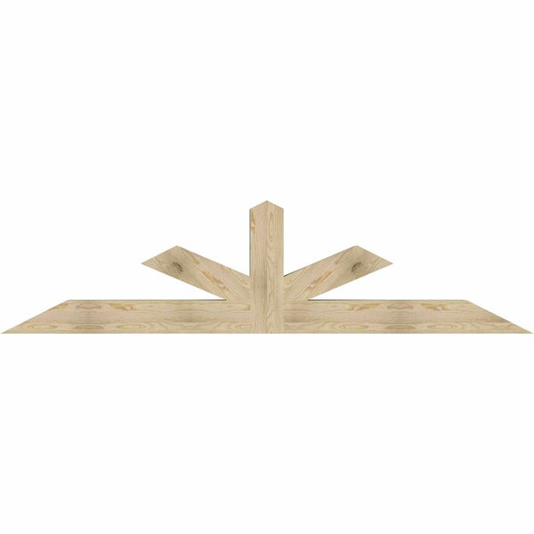 Ekena Millwork Saratoga Rough Sawn Timber Gable Bracket, Douglas Fir, 96"W x 24"H x 6"D x 6"F, 6/12 Pitch GBW096X24X0606SAR00RDF - main